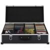 vidaXL CD Case for 80 CDs Aluminum ABS Black