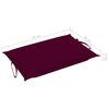 vidaXL Sunlounger Wine red cushion, Natural wood