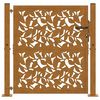 vidaXL Garden Gate 39.4x39.4" Weathering Steel Leaf Design