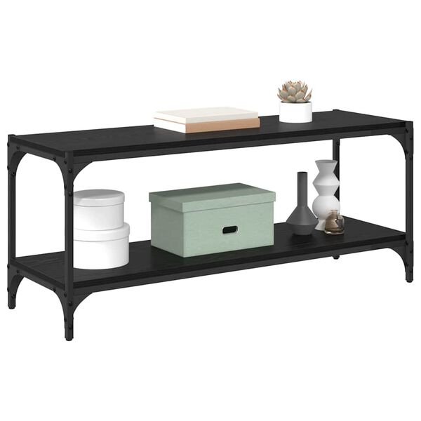 vidaXL TV Cabinet Black Oak 39.37 x 12.99 x 16.14 in