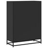 vidaXL Book Cabinet Black Engineered wood, Metal Medium Book Cabinet