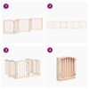 vidaXL Dog Gate with Door Foldable 6 Panels 118.1 " Poplar Wood