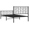 vidaXL Bed Frame Black Powder-Coated Steel 39.4 x 78.7 in Sturdy