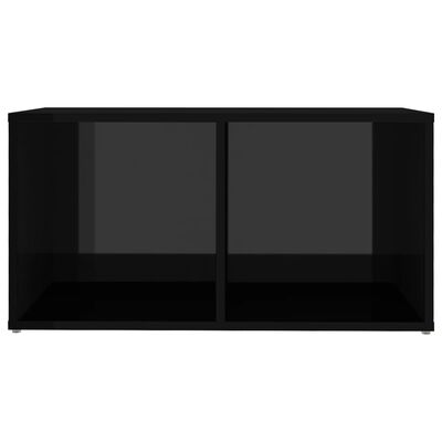 vidaXL TV Cabinets 2 pcs High Gloss Black 28.3"x13.8"x14.4" Chipboard