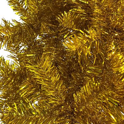 vidaXL Slim Christmas Tree with LEDs Gold 59.1"