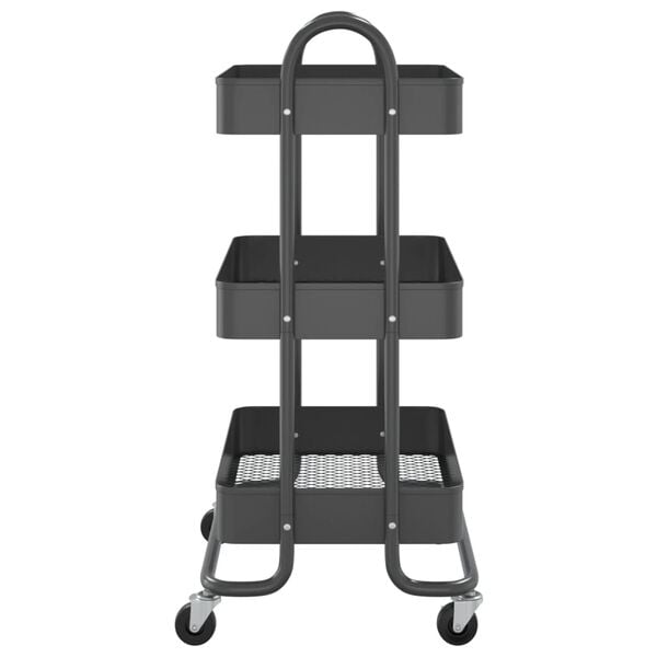 vidaXL 3-Tier Trolley Anthracite 16.9"x13.4"x31.1" Steel