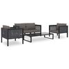 vidaXL Corner Sofa Anthracite Poly rattan, aluminum, fabric (100% polyester)