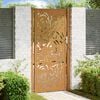 vidaXL Garden Gate 39.4x78.7" Weathering Steel Flame Design
