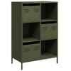 vidaXL Highboard Olive Green Cold-rolled Steel Highboard Rectangular