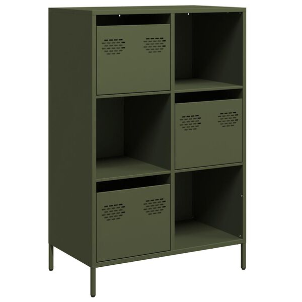 vidaXL Highboard Olive Green Cold-rolled Steel Highboard Rectangular