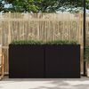 vidaXL Raised Bed Black Poly rattan frame, plastic pots Large