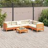 vidaXL Garden Sofa Set Wax brown Solid pine wood, Oxford fabric, PP cotton