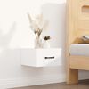 vidaXL Wall-mounted Bedside Cabinet White Engineered wood Compact