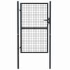 vidaXL Mesh Garden Gate Galvanised Steel 39.4x59.1" Grey