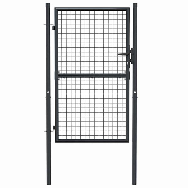 vidaXL Mesh Garden Gate Galvanised Steel 39.4x59.1" Grey