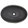 vidaXL Countertop Basin Black and Grey Oval 23.2x15.7x5.9" Ceramic