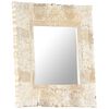 vidaXL Mirror White Solid Mango Wood 19.7x19.7 in Decorative Inlays
