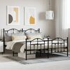 vidaXL Bed Frame Black Powder-Coated Steel Full Bed Frame Rectangular