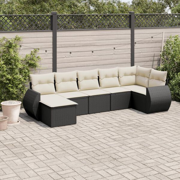 vidaXL Garden Sofa Set Black PE rattan Large Modular Garden Sofa Set