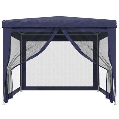 vidaXL Party Tent with 4 Mesh Sidewalls Blue 9.8'x13.1' HDPE