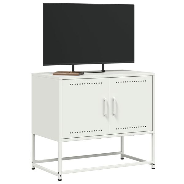 vidaXL TV Cabinet White Steel 27.0 x 15.4 x 23.8 in TV Cabinet