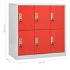 vidaXL Locker Cabinet Set of 2 Light grey and red Steel Locker Cabinet