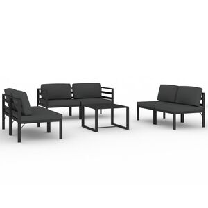 vidaXL Garden Lounge Set Anthracite Aluminum, Polyester 7 Piece Modular