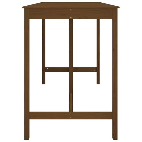 vidaXL Bar Table Honey brown Solid pine wood Large Durable Bar Table