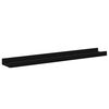 vidaXL Wall Shelf Set of 4 Black MDF 23.6x3.5x1.2 in Wall mounting