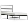 vidaXL Bed Frame Black Powder-Coated Steel Twin Bed Frame Rectangular