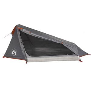 vidaXL Camping Tent Tunnel 1-Person Gray and Orange Waterproof
