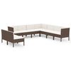 vidaXL Garden Lounge Set Brown PE Rattan Large Modular