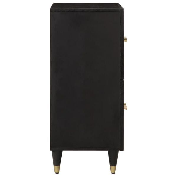 vidaXL Side Cabinet Black Solid mango wood with black finish Medium