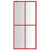 vidaXL Walk-in Shower Wall with Clear ESG Glass Red 39.4"x76.8"