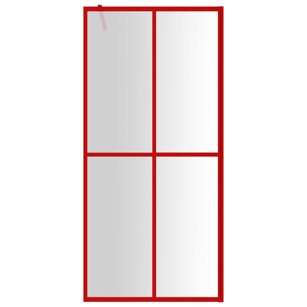 vidaXL Walk-in Shower Wall with Clear ESG Glass Red 39.4"x76.8"