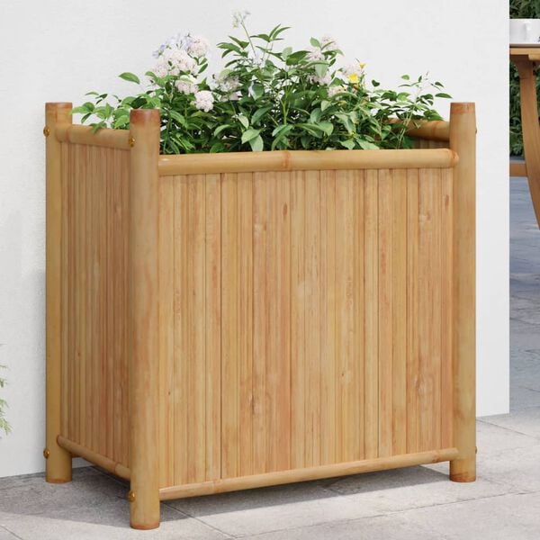 vidaXL Planter Natural Bamboo Bamboo Medium Decorative Inlays