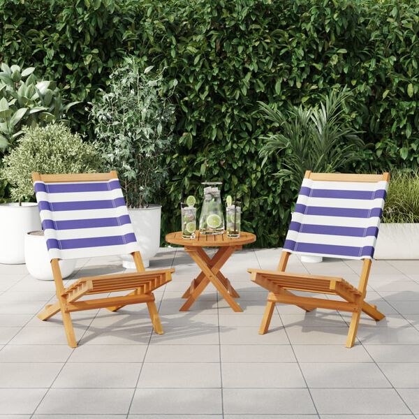 vidaXL Garden Chair Set of 2 Blue and white