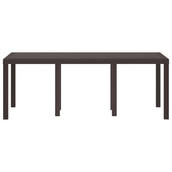 vidaXL Garden Dining Table Brown 78.74 x 39.37 x 28.74 in Poly Rattan