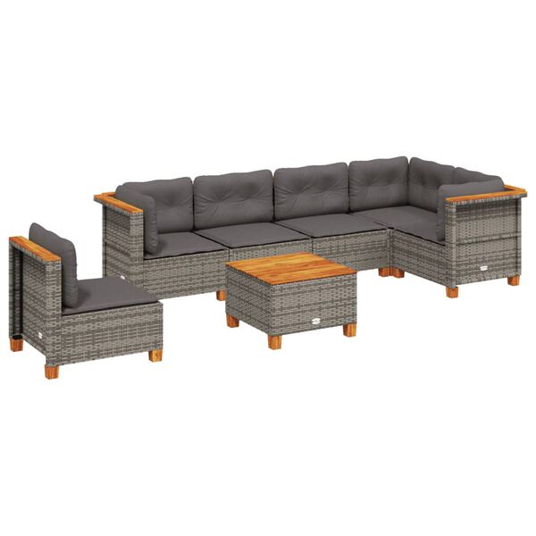 vidaXL Garden Sofa Set Grey