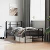 vidaXL Metal Bed Frame without Mattress with Footboard Black 35.4"x78.7"