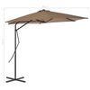 vidaXL Garden Parasol Taupe Polyester 118.1 in diameter Rotatable