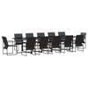 vidaXL Garden Dining Set 13 pcs Black Steel