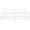 vidaXL Bed Frame White Steel Double Rectangular Traditional