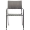 vidaXL Garden Dining Chair Set of 4 Grey PE rattan, steel Standard