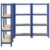 vidaXL 4-Layer Storage Shelves 4 pcs Blue Steel&Engineered Wood