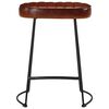 vidaXL Bar Stool Set of 2 Dark Brown Powder-Coated Iron Medium Durable