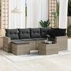 vidaXL Garden Sofa Set Light Grey PE Rattan Large Modular