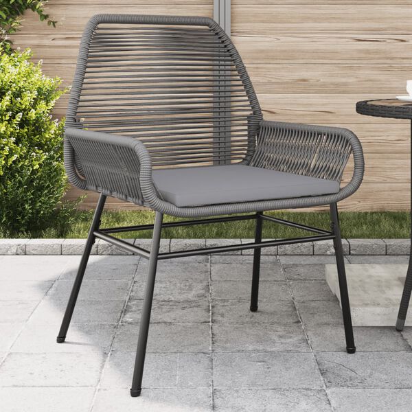 vidaXL Garden Chair Grey PE rattan Medium Durable Garden Chair