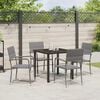 vidaXL Garden Dining Set with Cushion 5 pcs Grey Poly Rattan
