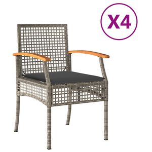 vidaXL Garden Chair Set of 4 Grey and brown